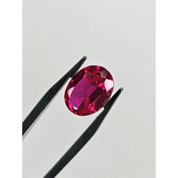 Lab-Grown Ruby Gemstones Lot Of 8, 1.5 ctw Each Loose High Quality Faceted Oval - Picture 4 of 9